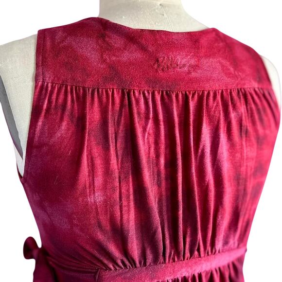 Womens Dress Size Small Burgundy Tie Dye Reworked Y2K Summery Resort Ready Fun - Picture 6 of 8